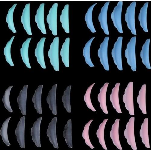 10 Pairs Silicone Eyelash Perm Pad Colorful Recycling Lashes Rods Shield Lifting 3D Eyelash Curler Accessories Applicator Tools