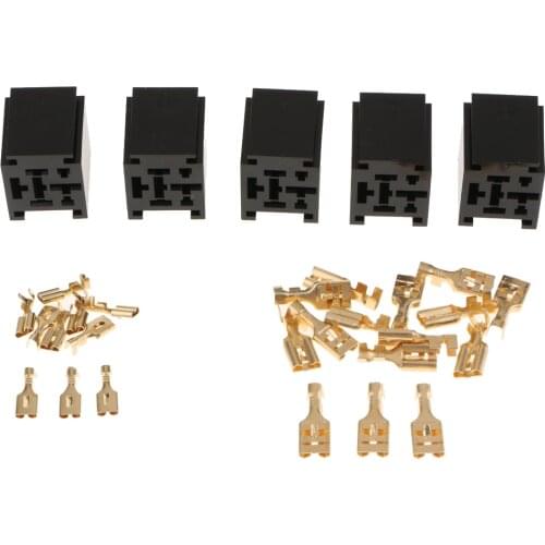 10Pcs 80A 4Pin Car Relay Auto Alarm Audio&Air Conditioning Horn Relay Socket