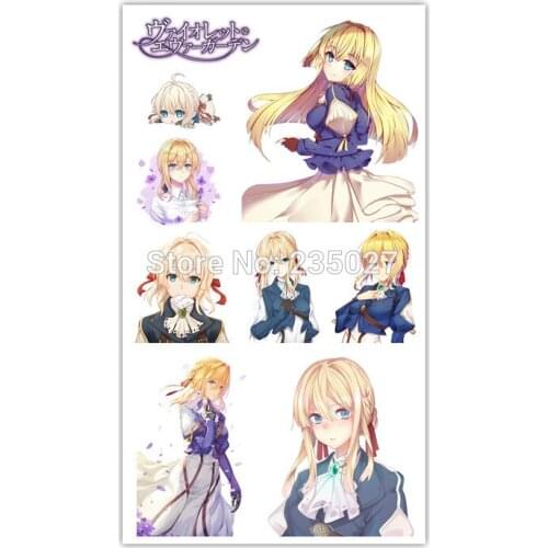 100 sheets/lot Violet Evergarden Tattoo Stickers Tattoos Paper For Kids Body Arm Anime Sticker