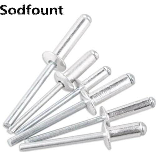 100pcs/lots M2.4X6/9mm Aluminum Cap Screw/Aluminum/core Pulling Rivets Aluminum Rivet self-plugging rivet