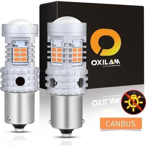 2Pcs BAU15S LED Canbus No Hyper Flash Turn Signal Lamp 1156 BA15S py21w T20 Wy21W W21W Led Bulb Car Lights 2200K Amber 12V