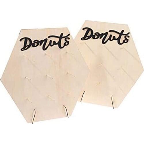 2 Pcs Wooden Donut Stand Display Doughnut Stands Can Hold 9,Durable Donut Holder For Birthday Party,Wedding,Holiday