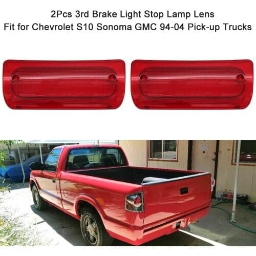 2Pcs 3rd Brake Light Stop Lamp Lens Fit for Chevrolet S10 Sonoma GMC 94-04 Pick-up Trucks