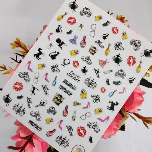 3D Nail stickers Art Sliders For Fashion Girls Peel Off Nail Decoraciones Sticker Foil Self adhesive Design Manicure Accessories