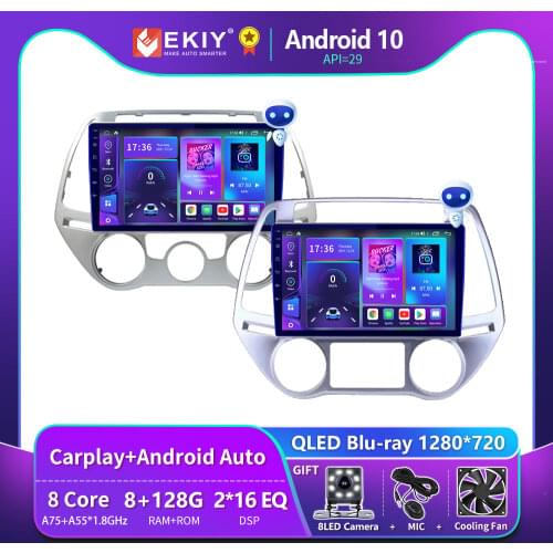 EKIY Android 10 Car Radio For Hyundai I20 2010 2012 2013 2014 Autoradio Blu-ray 1280*720 IPS Multimedia Player Navi GPS no 2din