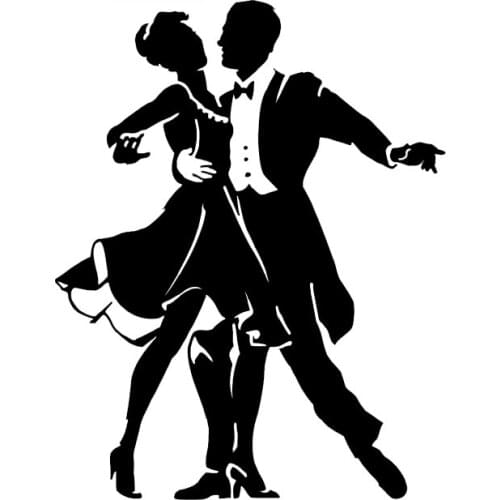 Car Stickers Fashion Cute Dancer People PVC Car Decoration Accessories Decals Waterproof Sunscreen Black/white,15cm*11cm