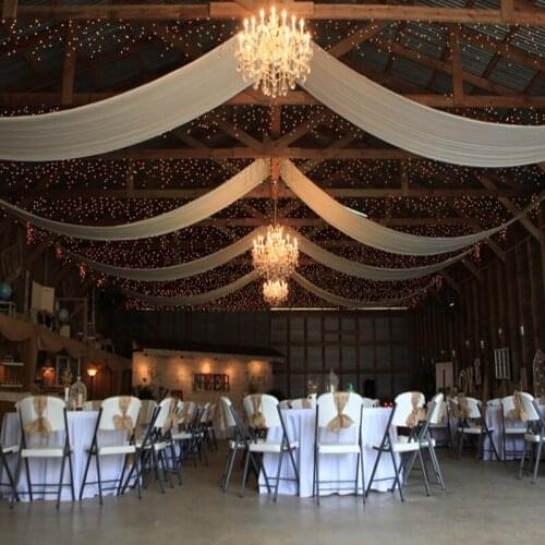 White ceiling drapery wedding event party decoration drape canopy drapery flat fabric for roof 0.7M x 10M
