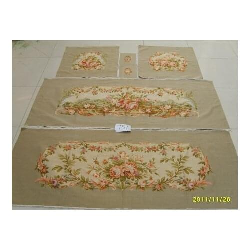 Free Shipping French Aubusson hand woven Wool sofa and chair cover set 1:4 with arms, Aubusson Silk sofa cover set