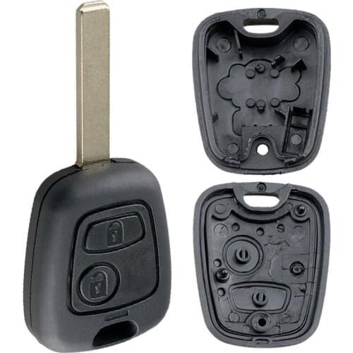 Car Key Shell Case Replacement 2 Buttons Car Remote Key Shell with 307 Blade Fit for Peugeot Partner Expert Boxer 206