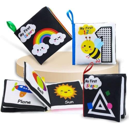Coolplay Cloth Books Soft Baby Books Rustle Sound Baby Quiet Books Infant Early Learning Educational Toys 0 -12 Months Toys