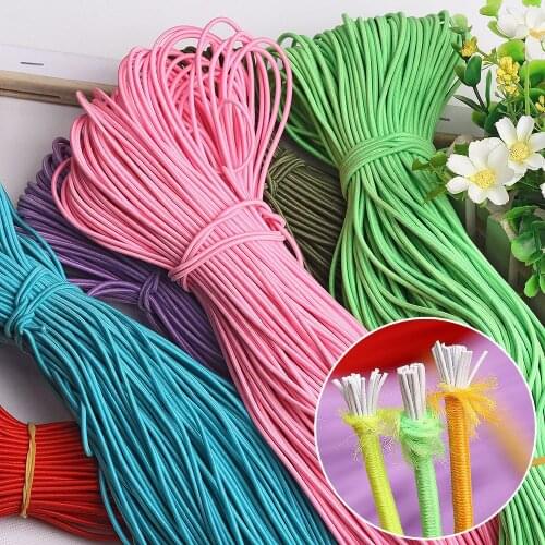 2.5mm Elastic Cords Rubber Band for Bracelet Chinese Black White Sewing Color Rope Needlework Garment Elasticity Round Line