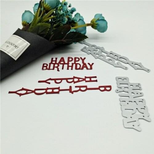 Birthday Card Carbon Steel Scrapbooking Embossing Stencil, DIY Printing Steel Mould for Album Paper Card Making