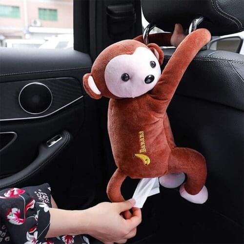 JCJX Creative Monkey Tissue Box Cartoon Tissue Cover Paper Holder Napkin Box Paper Storage for Car Home Bathroom