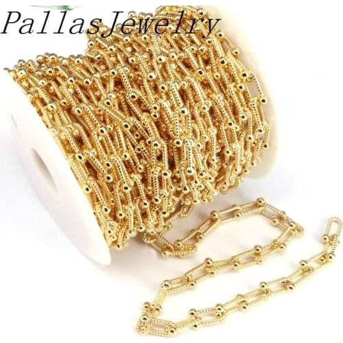 3 Meters Gold Color Brass U Cable Chains, Fashion Designer Chain Fit for DIY Jewelry Making Supplies