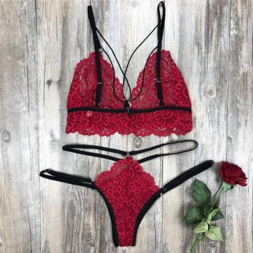 Hot 2020 Women Lace Bra Set Transparent Romantic Lingerie Sets Comfortable Sexy Women Lingerie Femme Underwear Bra And Panty Set