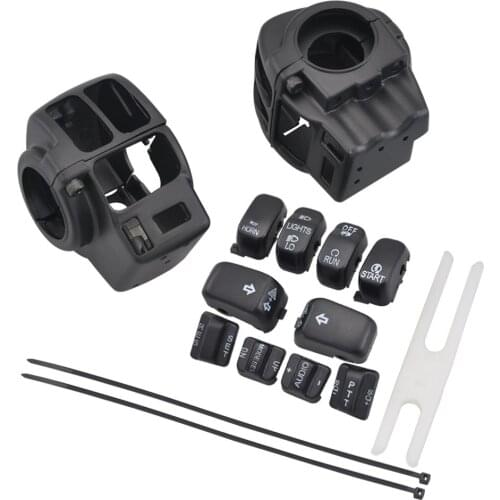 Motorbike chrome/black Handlebar Control Switch Housings Switch Caps For Harley Touring FLHTCU FLHTK FLTR FLTRU FLHRC FLHR