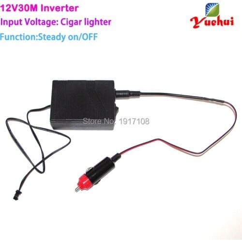 New Trendy DC12V with Car Cigar Lighter EL inverter For driving length 30M EL wire or EL strip to Steady on Car Party Decoration
