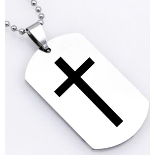 Cross Dog Tag Necklace 2019 New Listing Handmade Pendant Mens Necklaces Jewelry Drop Shipping YP6745