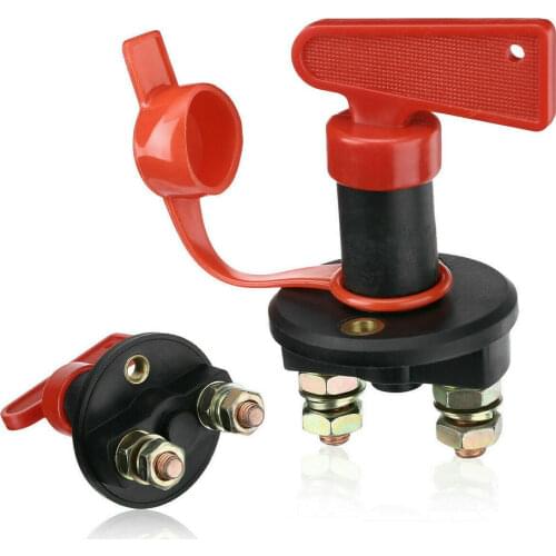 12V 24V Red Key Cut Off Battery Main Kill Switch Vehicle Car Modified Isolator Disconnector Car Power Switch for Auto Truck Boat