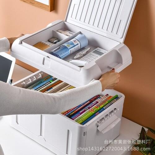 Classroom use plastic folding storage box storage box student book box household storage box storage artifact clothes box