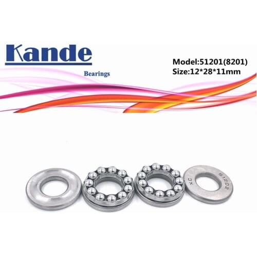 Kande 51201 8201 12x28x11 bearing 4pcs Flat Thrust Ball Bearing Axial thrust bearing 51201