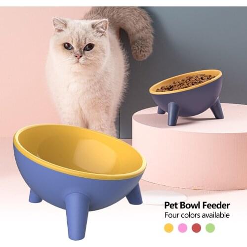 Raised Tilted Elevated Bowl Pet Cats Dogs Food Water Dish Backflow Prevention Feeding Dispenser Container Cat Bowls with Stand