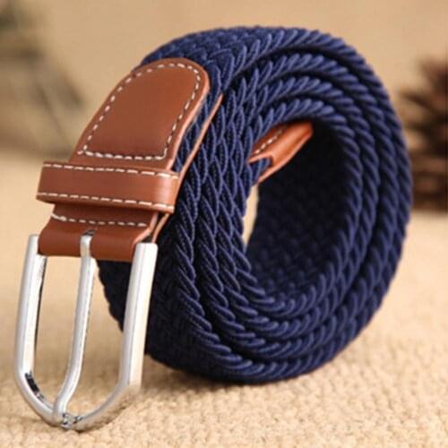 New Unisex Belt Adjustable Braided Unisex Elastic Pin Buckle Waist Belt for Daily Wear Elastic Toughness Waist Belt All Match