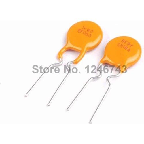 100PCS 60V 0.5A SP60-050 PTC Resettable Fuse PTC Thermistor Polymer PTC Fuse Thermistor