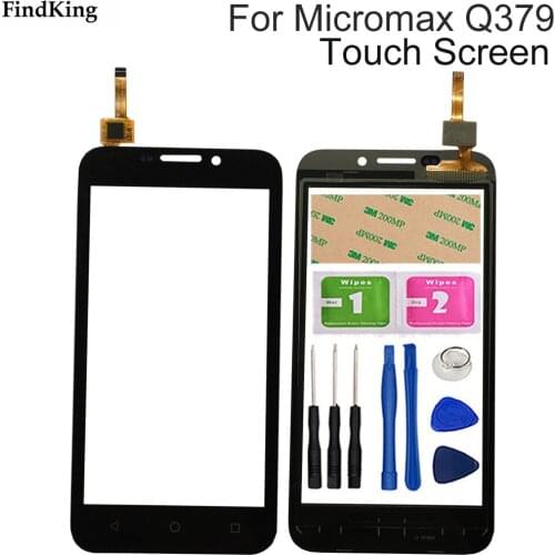 4.5" Touch Panel Sensor For Micromax Q379 Q 379 Touch Screen Digitizer Panel Front Glass Sensor Tools Adhesive Wipes