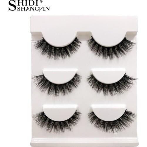 SHIDISHANGPIN 3 Pairs Mink Eyelashes Natural Long 3D Mink Lashes False Eyelashes Makeup Eyelash Extension Faux Cils maquiagem 08