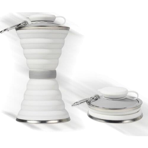 Silicone Folding Sports Kettle Travel Outdoor Telescopic Portable Storage Cup Stainless Steel Silicone Water Bottle Creative