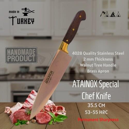 ATASAN Atainox Special Chef Knife Handmade High Quality Professional Stainless Steel Steak Butcher Kitchen Knife Turkish 2021