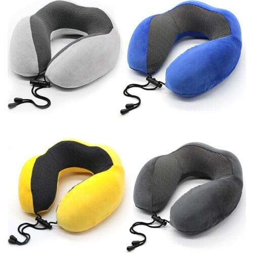 U-Shaped Travel Neck Pillow Adjustable Soft Airplane Car Pillow