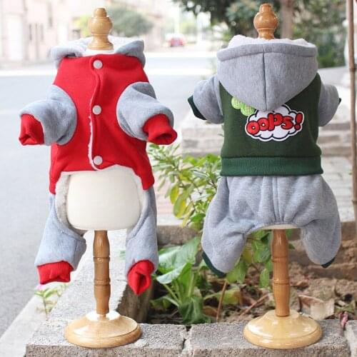 Thicken Warm Dog Clothing Jumpsuit Winter Pet Dog Clothes Overalls Pomeranian Poodle Bichon Schnauzer Corgi Costume Dropshipping