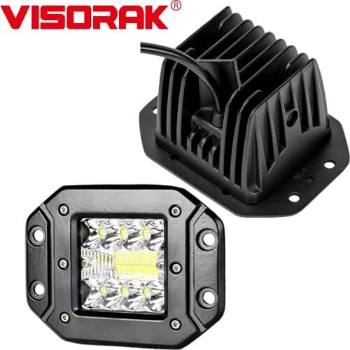 VISORAK 5" Inch 12V 24V Off Road LED Pods Flush Mount Truck LED Work Lamp SUV LED Driving Light For Jeep 4x4 Pickup Car Auto