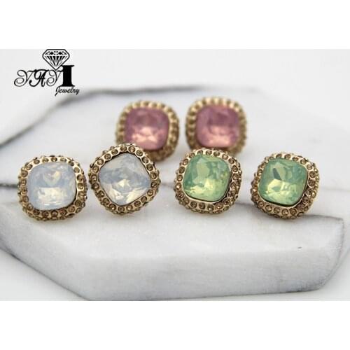 YaYi Jewelry Multi Glass Rhinestone Dangle Crystal Earring Womens Ancient Silver Color Gem Long Tassels Earrings Gift 1307