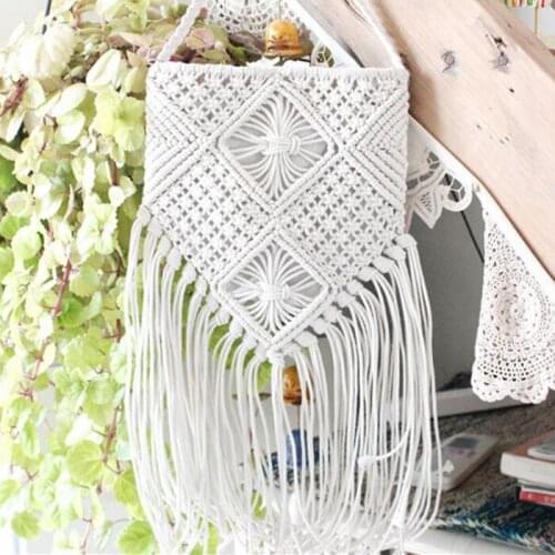 Ethnic Hippie Hobo Cross Body Bohemian Beach Bag Straw Women Crochet Fringed Pompon Tassel Luxury Shoulder Bag