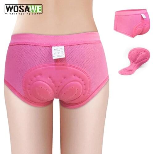WOSAWE 3D Gel Padded Breathable Underwear Bicycle Road Bike MTB Riding Downhill Womens Cycling Shorts