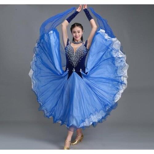 New Lady Ballroom Dancing Dress Modern Dance Competition Costume women Waltz Tango Foxtrot Quickstep dresses S-2XL