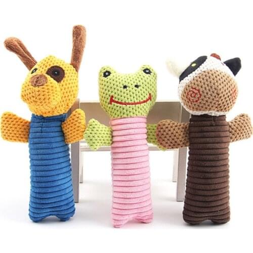 Pet dog cat durable plush dog toy squeaky chewing toy is suitable for any pet Dog Beef Frog cartoon plush toy