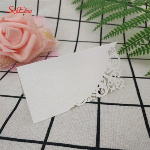 100/50/10 pcs Sky Elina Laser Cut Table Name Cards romantic Wedding Seat Cards Table Decoration Hollow Place Cards 7Z