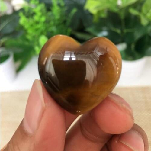 10g Delicate natural tiger eye stone crystal heart carving ornament