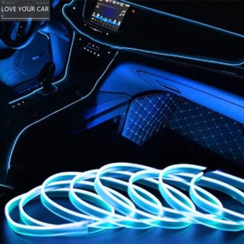 3Meters Car Interior Ambient Light Cold Light Line Atmosphere Lamps Decorative Dashboard Console Flexible Moulding Trim Strips