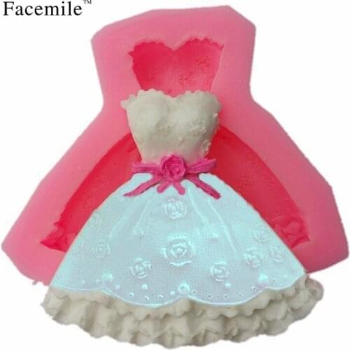 3D Wedding Princess Dress DIY Silicone Bakeware Mold Cake Mold Chocolate Mold 50-129 Gift