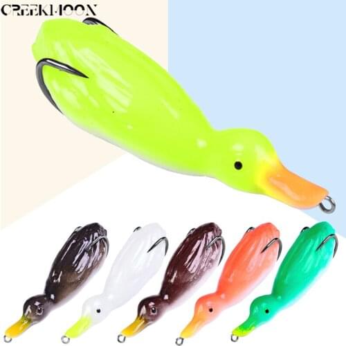 6pcs/lot 10.5cm 21g Duck Floating Soft Lure Shad Wobblers Silicone Fishing Lures Worm Artificial Bait Pike Crankbait Frog Baits