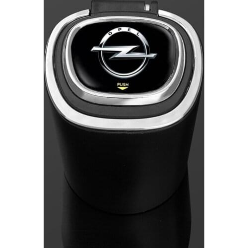 Car ashtray with LED light car logo Metal Liner For Opel OPC Astra Insignia Corsa Mokka Vectra Adam Crossland X Meriva Grandland