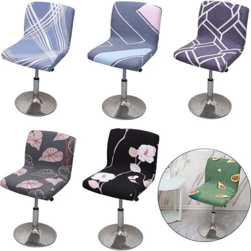 Printed Bar Stool Chair Cover Office Slipcovers Stretch Seat Case for Counter Pub Low Back Chair Protector Dining Seat Covers