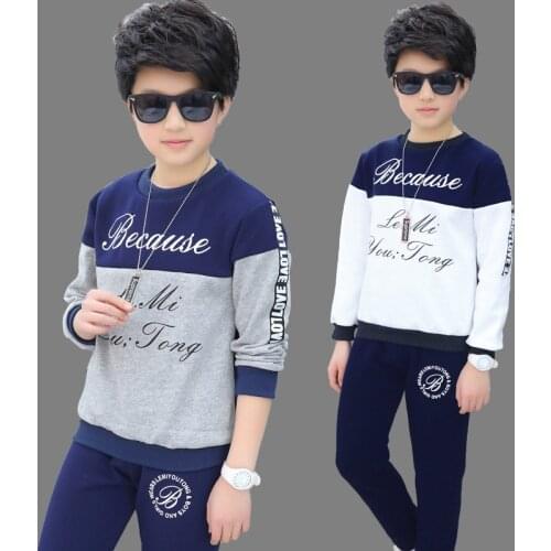 2020 Boys clothes sport suit casual boys clothing sets autumn letter children clothing kids tracksuit 5 6 7 8 9 10 11 12 year