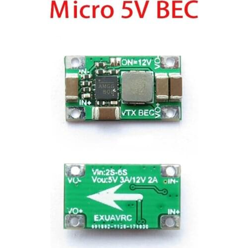 Micro 5V 3A / 12V 2A BEC UBEC Mini BEC 2-6S para RC Quadcopter Drone