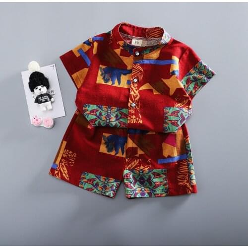 Cool Fashion Kids Boys Summer Clothes Outfit Baby Girls Graffiti Short-sleeved Shirt+Shorts 2-piece Children Clothing